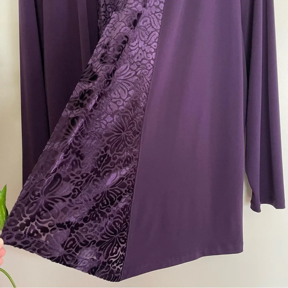 Christopher & Banks 2pc Set Purple Burnout Velvet Trim Cardigan & Tank Size X/XL